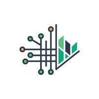 Creative and Elegant Minimalistic Logo Design for Technology and Software Company vector