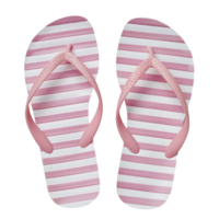 pair of flip-flops with pink striped lines pattern on transparent background png