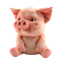 pig children plush toy on transparent background png