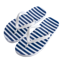 pair of flip-flops with blue striped lines pattern on transparent background png