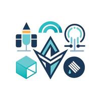 Creative and Elegant Minimalistic Logo Design for Technology and Software Company vector