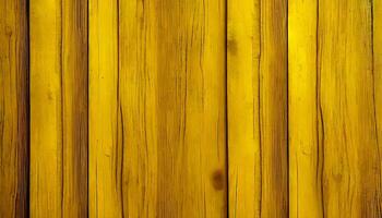 Wooden background painted in yellow color. photo