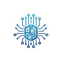 Creative and Elegant Minimalistic Logo Design for Technology and Software Company vector