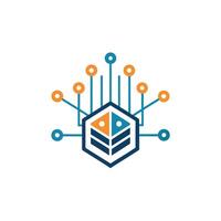 Creative and Elegant Minimalistic Logo Design for Technology and Software Company vector