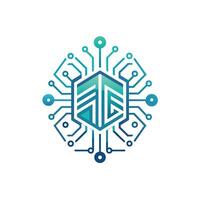 Creative and Elegant Minimalistic Logo Design for Technology and Software Company vector