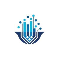 Creative and Elegant Minimalistic Logo Design for Technology and Software Company vector