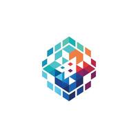 Creative and Elegant Minimalistic Logo Design for Technology and Software Company vector