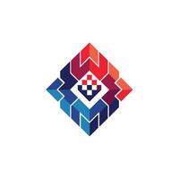 Creative and Elegant Minimalistic Logo Design for Technology and Software Company vector