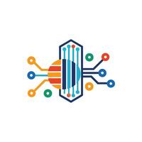 Creative and Elegant Minimalistic Logo Design for Technology and Software Company vector