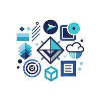 Creative and Elegant Minimalistic Logo Design for Technology and Software Company vector