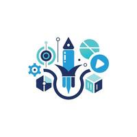 Creative and Elegant Minimalistic Logo Design for Technology and Software Company vector