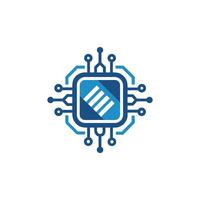 Creative and Elegant Minimalistic Logo Design for Technology and Software Company vector
