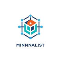 Creative and Elegant Minimalistic Logo Design for Technology and Software Company vector