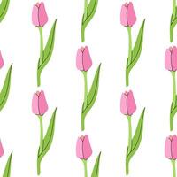 flat style flower Illustration. Tulip seamless pattern. Back to School. vector