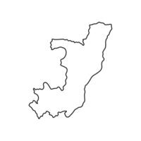 isolated simplified illustration icon with black line silhouette of Republic of the Congo map. White background vector