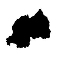 isolated simplified illustration icon with black silhouette of Rwanda map. White background vector