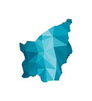 isolated illustration icon with simplified blue silhouette of San Marino map. Polygonal geometric style, triangular shapes. White background. vector