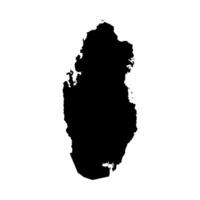 isolated simplified illustration icon with black silhouette of Qatar map. White background vector