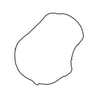 isolated simplified illustration icon with black line silhouette of Nauru map. White background vector