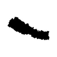 isolated simplified illustration icon with black silhouette of Nepal map. White background vector
