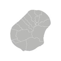 isolated illustration of simplified administrative map of Nauru. Borders of the districts, regions. Grey silhouettes. White outline vector