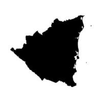 isolated simplified illustration icon with black silhouette of Nicaragua map. White background vector