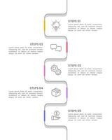 Vertical Infographic thin line design. 5 event to business success. Presentation, Marketing, Banner Brochure and Planning. vector