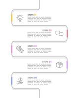 Vertical Infographic thin line design. 5 Steps to business success. Presentation, Marketing, Banner Brochure and Planning. vector