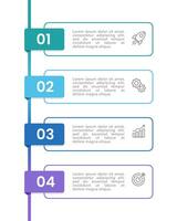 Vertical Infographic 4 Steps to Success. Business presentation, Timeline, Planning, and Strategy. vector