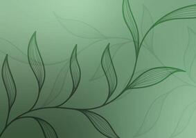 Leaf green art soft line curve natural background vector