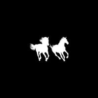 Pair Horse Silhouette, flat style, can use for Logo Gram, Art Illustration, Emblem, Pictogram, Apps, Website or Graphic Design Element vector