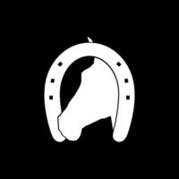 Head Horse in the Horseshoe Silhouette, Flat Style, Can use For Icon, Symbol, Logo Gram, Art Illustration, Pictogram, Apps, Website, or Graphic Design Element vector