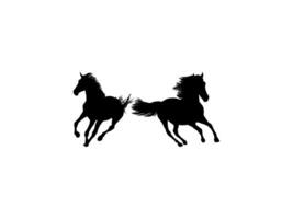 Pair Horse Silhouette, flat style, can use for Logo Gram, Art Illustration, Emblem, Pictogram, Apps, Website or Graphic Design Element vector
