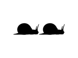 Silhouette of the Snails are also called Escargot, Flat Style, Pair Animal Series, can use for Logo, Art Illustration, Apps, Website or Graphic Design Element vector
