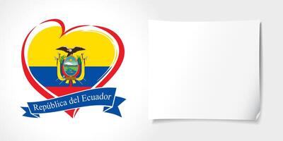 Ecuadorian greeting card template, blank design vector
