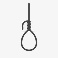 Rope hanging loop icon. Suicide rope noose. Knot illustration isolated vector