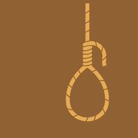 Suicide rope knot. Rope hanging loop icon. illustration isolated vector