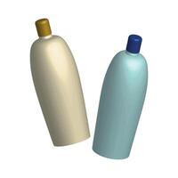 3D visualization of shampoo bottles. Illustration on a white background. Can be used to create presentations, catalogues, booklets and other layouts vector