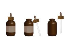 Bottle with pipette. 3D visualization. Can be used to create presentations, visualize packaging and products, and various packaging layouts vector