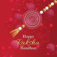 Happy raksha bandhan red background with decorative rakhi vector