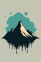 Mountain vintage with splash ink for your tshirt design, apparel design, community or your background vector