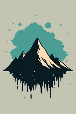 Mountain vintage with splash ink for your tshirt design, apparel design, community or your background