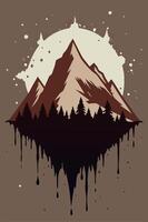 Mountain vintage with splash ink for your tshirt design, apparel design, community or your background vector