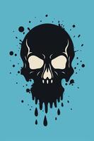Skull bone with splattered ink dropped for your Tshirt design, apparel design, shoes design, game cover design vector