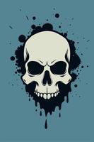 Skull bone with splattered ink dropped for your Tshirt design, apparel design, shoes design, game cover design vector
