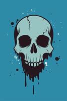 Skull bone with splattered ink dropped for your Tshirt design, apparel design, shoes design, game cover design vector