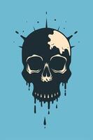 Skull bone with splattered ink dropped for your Tshirt design, apparel design, shoes design, game cover design vector