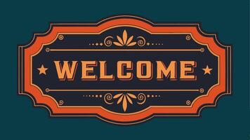 Logo Badge Welcome Vintage for your design vector