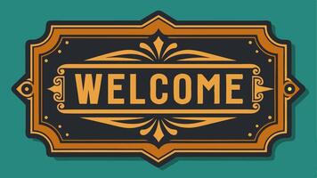 Logo Badge Welcome Vintage for your design vector