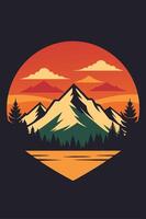 Mountain vintage with splash ink for your tshirt design, apparel design, community or your background vector